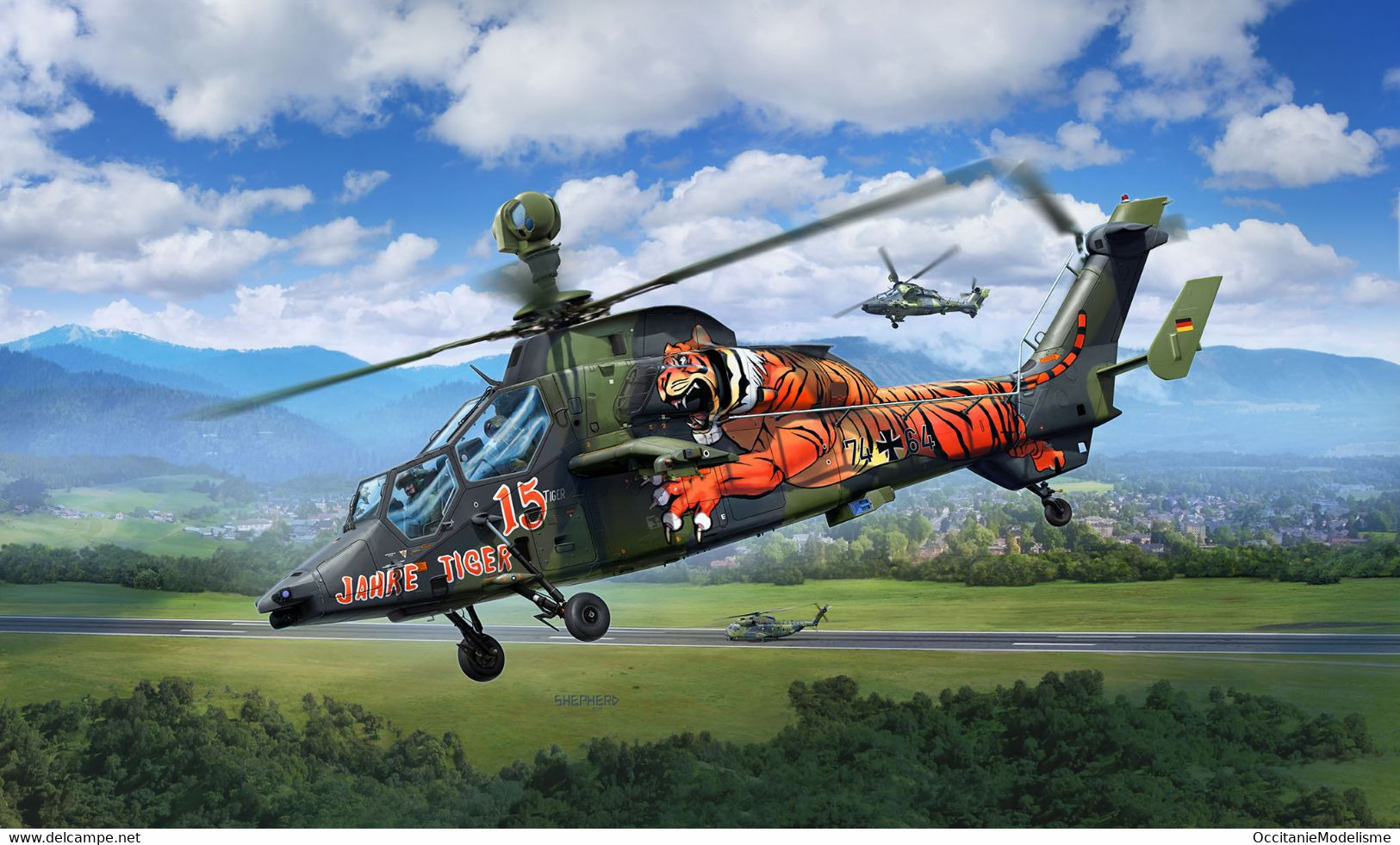 Revell - SET EUROCOPTER TIGER 15 Jahre + peintures + colle maquette kit plastique réf. 63839 Neuf NBO 1/72