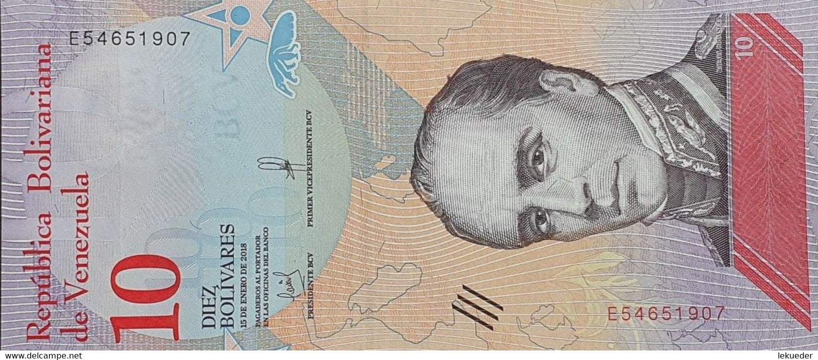 Billete De Banco De VENEZUELA - 10 Bolívares, 2018  Sin Cursar - Autres - Amérique