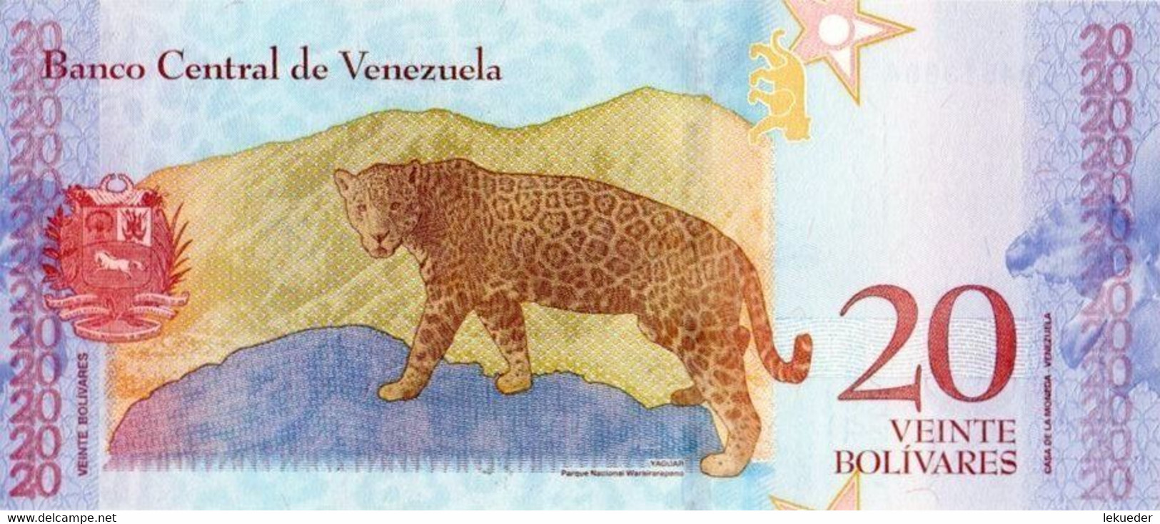 Billete De Banco De VENEZUELA - 20 Bolívares, 2018  Sin Cursar - Sonstige – Amerika