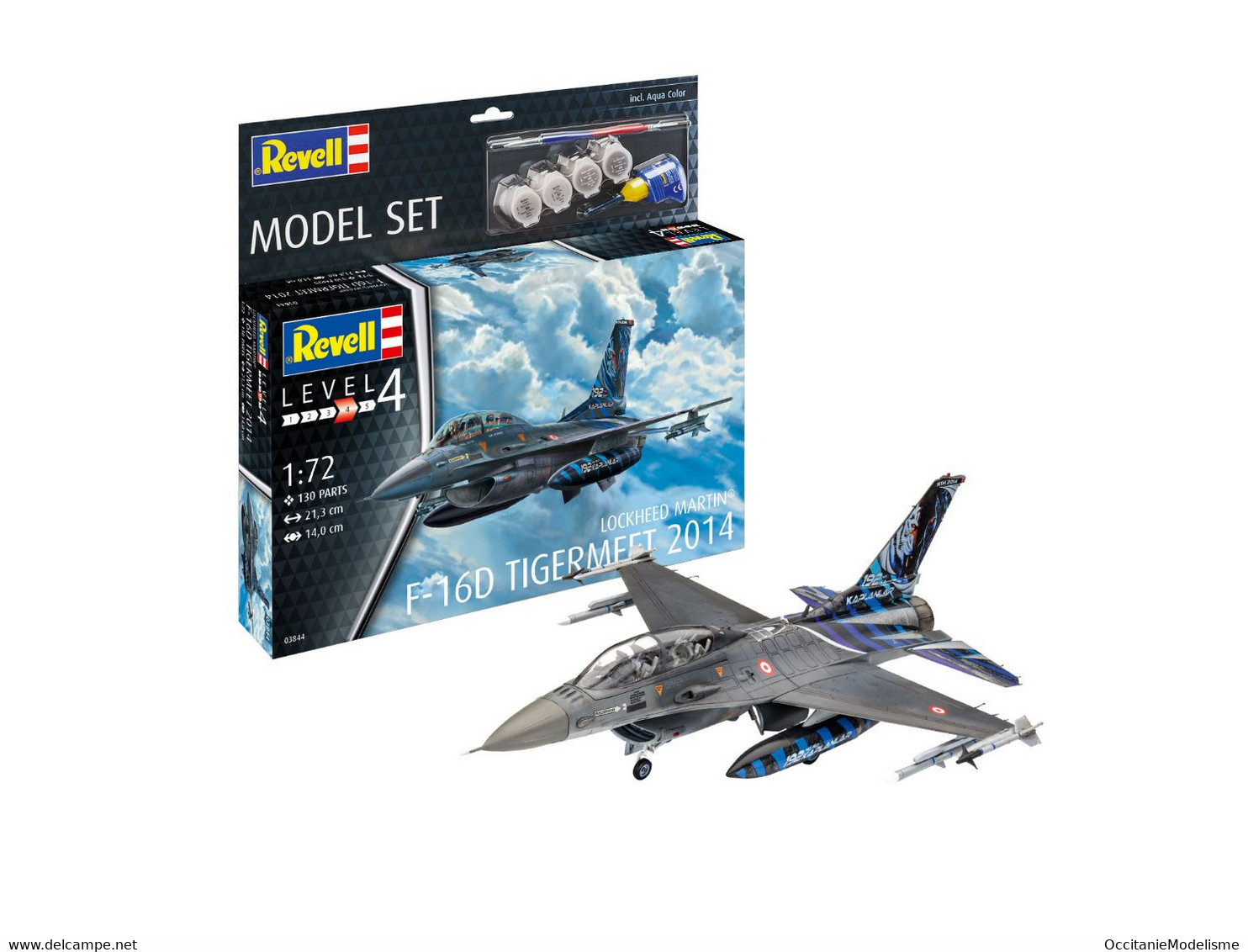 Revell - SET LOCKHEED MARTIN F-16D TIGERMEET 2014 + Peintures + Colle Maquette Kit Plastique Réf. 63844 Neuf NBO 1/72 - Vliegtuigen