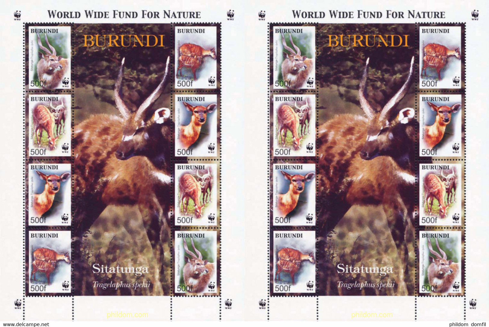 145226 MNH BURUNDI 2004 WWF. ANTILOPES - Neufs