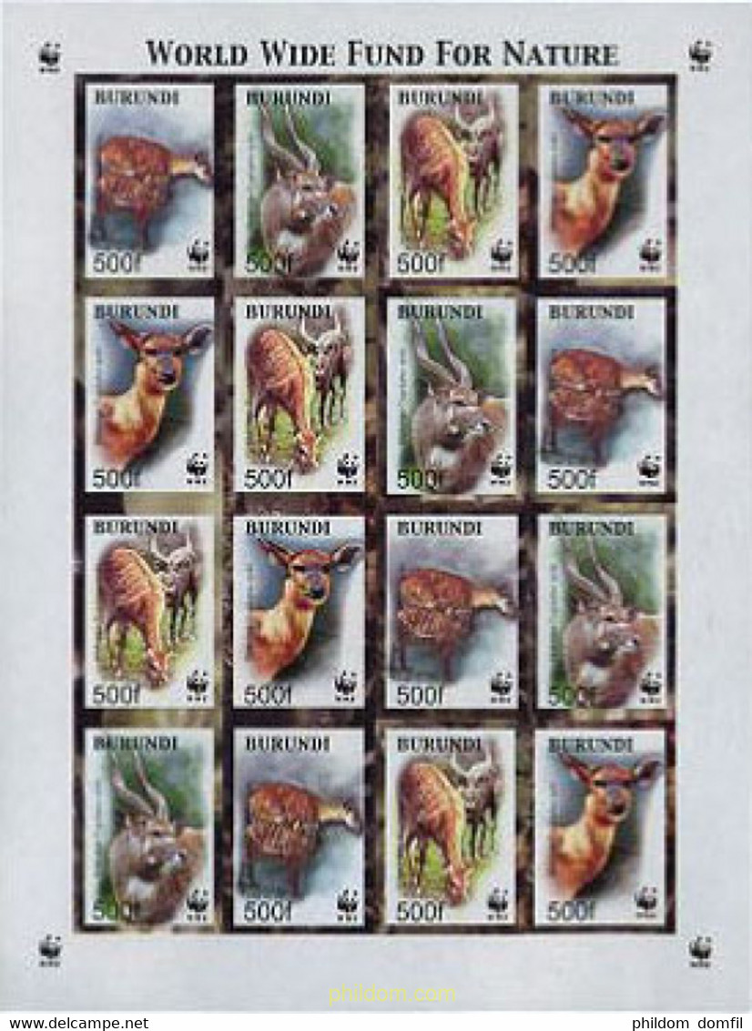 203576 MNH BURUNDI 2004 WWF. ANTILOPES - Neufs