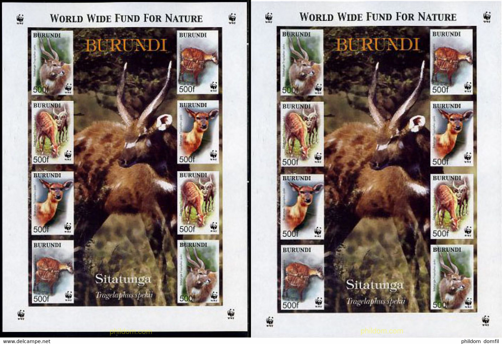 203577 MNH BURUNDI 2004 WWF. ANTILOPES - Ungebraucht