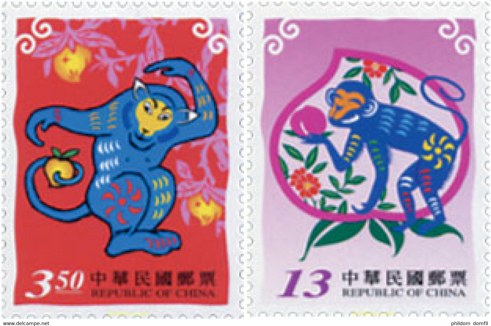 145292 MNH CHINA. FORMOSA-TAIWAN 2003 AÑO LUNAR CHINO - AÑO DEL MONO - Collections, Lots & Séries