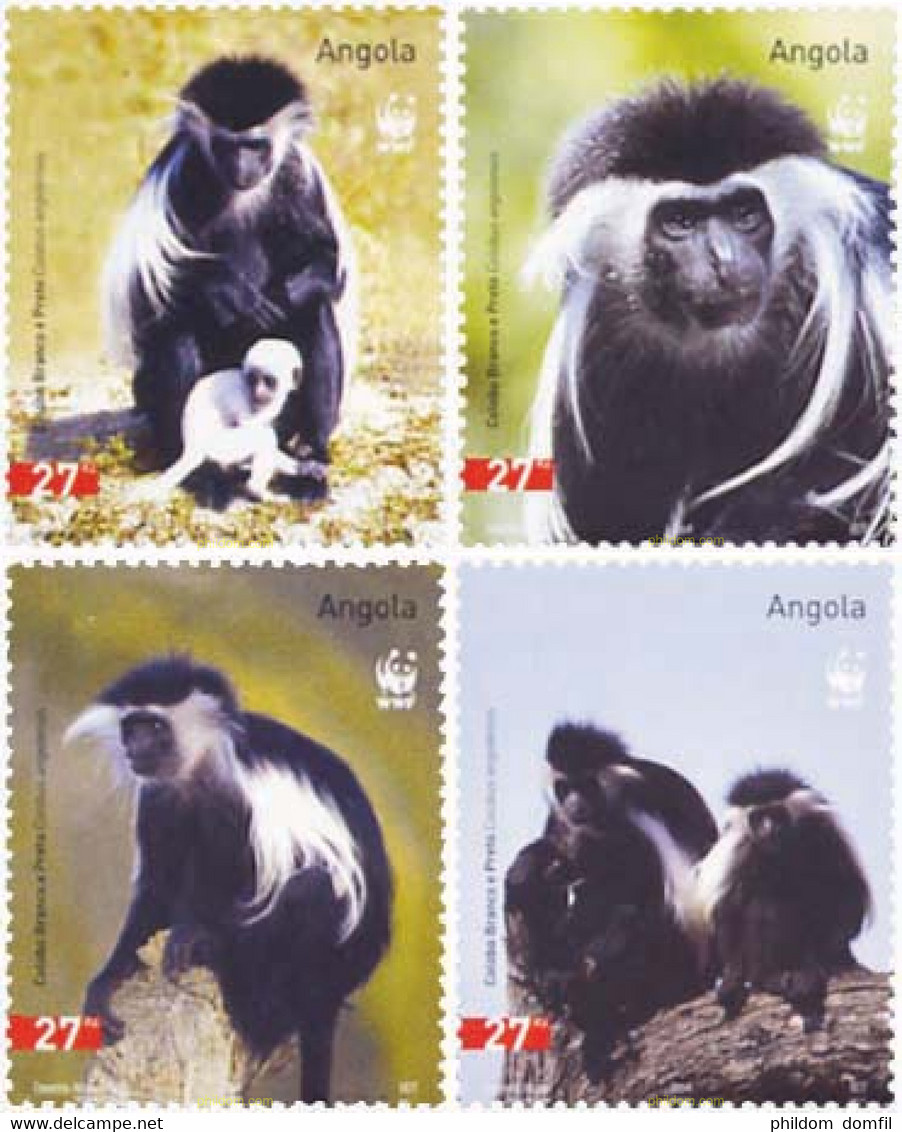 147911 MNH ANGOLA 2004 COLOBO BRANCO - Chimpancés