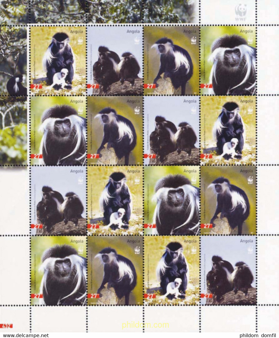 147912 MNH ANGOLA 2004 COLOBO BRANCO - Chimpancés