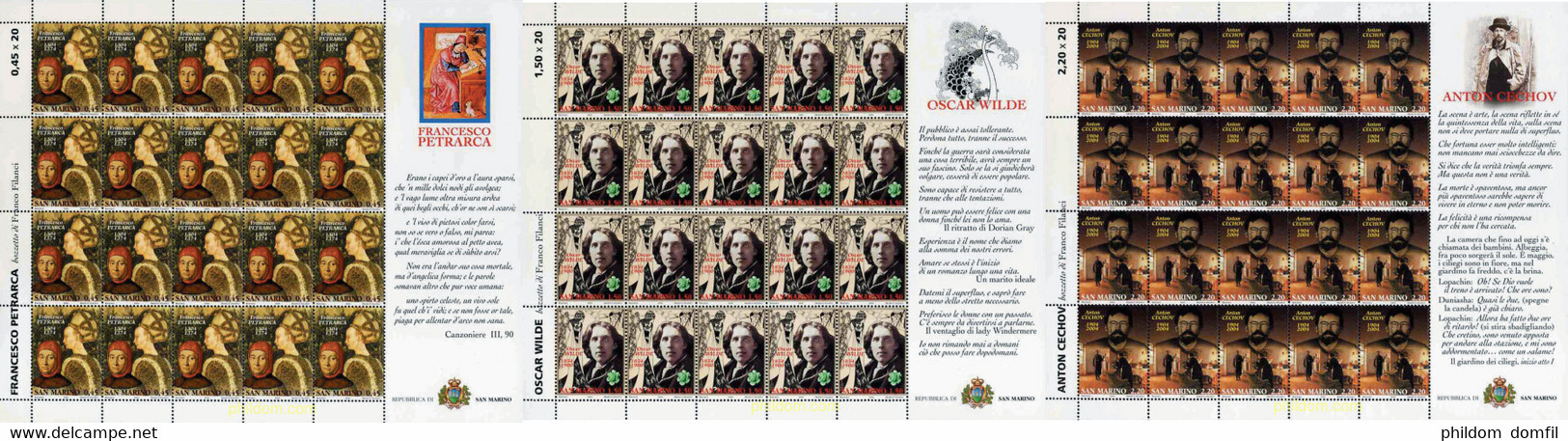 148189 MNH SAN MARINO 2004 LITERATOS - Gebruikt