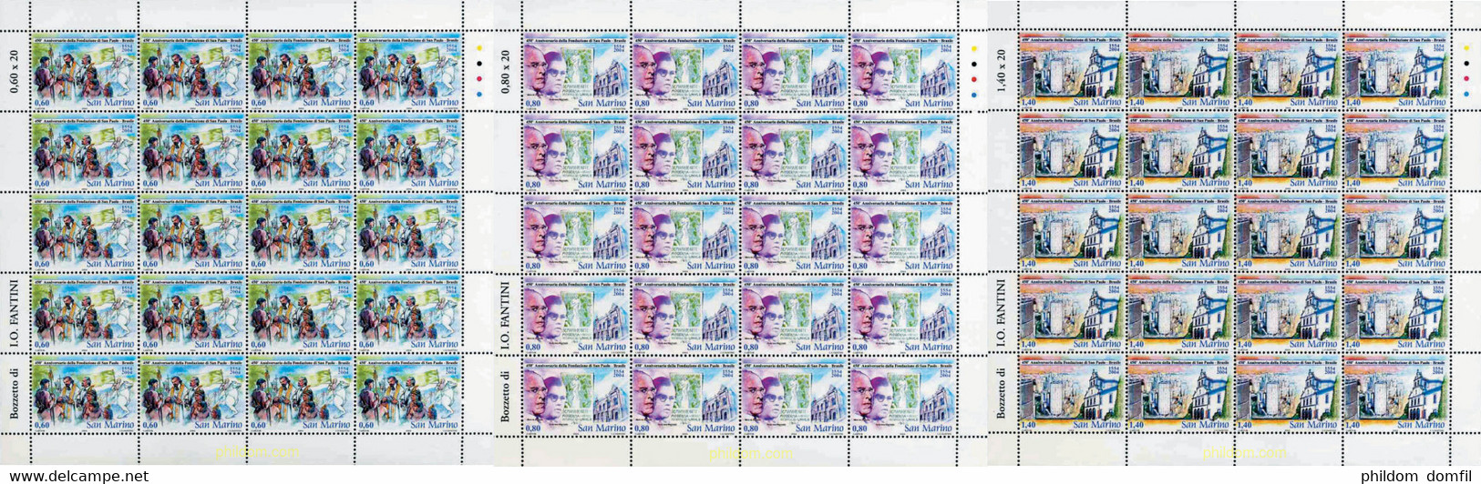 148185 MNH SAN MARINO 2004 450 ANIVERSARIO DE LA CIUDAD DE SAO PAULO - Used Stamps