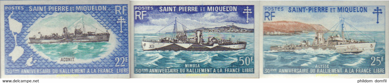 154353 MNH SAN PEDRO Y MIQUELON 1971 30 ANIVERSARIO DE LA INCORPORACION A LA FRANCIA LIBRE - Gebruikt