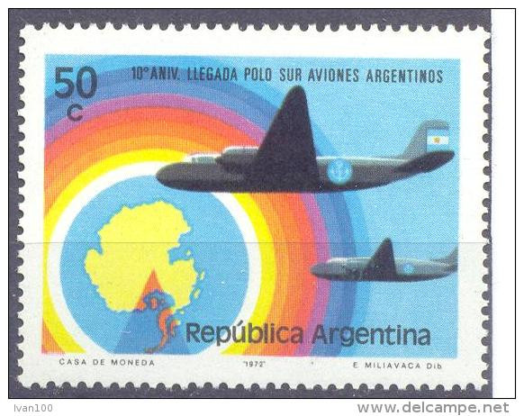 1973. Argentina, Mich.1141,  Airplanes, 1v,  Mint/** - Unused Stamps