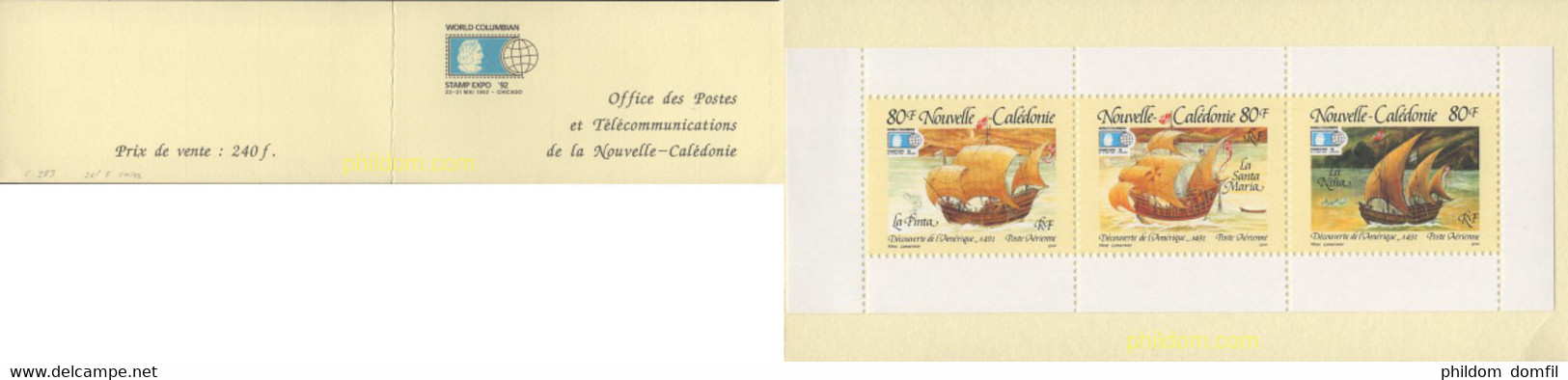 160886 MNH NUEVA CALEDONIA 1992 WORLD COLUMBIAN STAMP EXPO 92 - Used Stamps