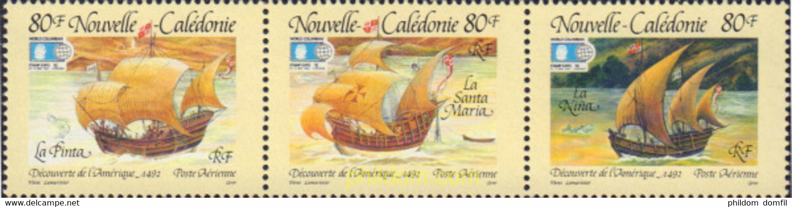 160887 MNH NUEVA CALEDONIA 1992 WORLD COLUMBIAN STAMP EXPO 92 - Gebruikt