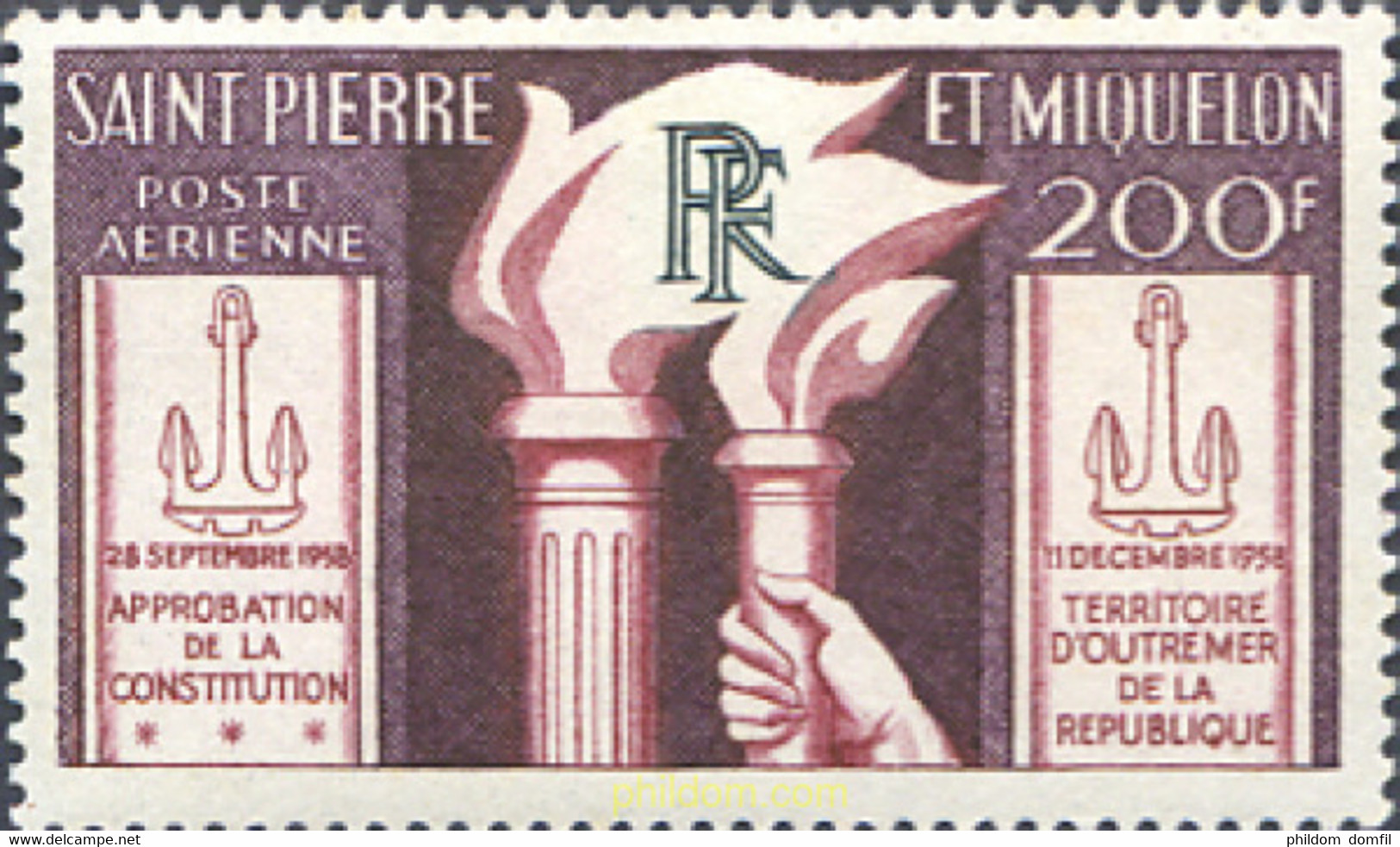 161221 MNH SAN PEDRO Y MIQUELON 1959 APROVACION DE LA CONSTITUCION I VOTACION QUE CONFIRMO LA ANEXION A FRANCIA - Used Stamps