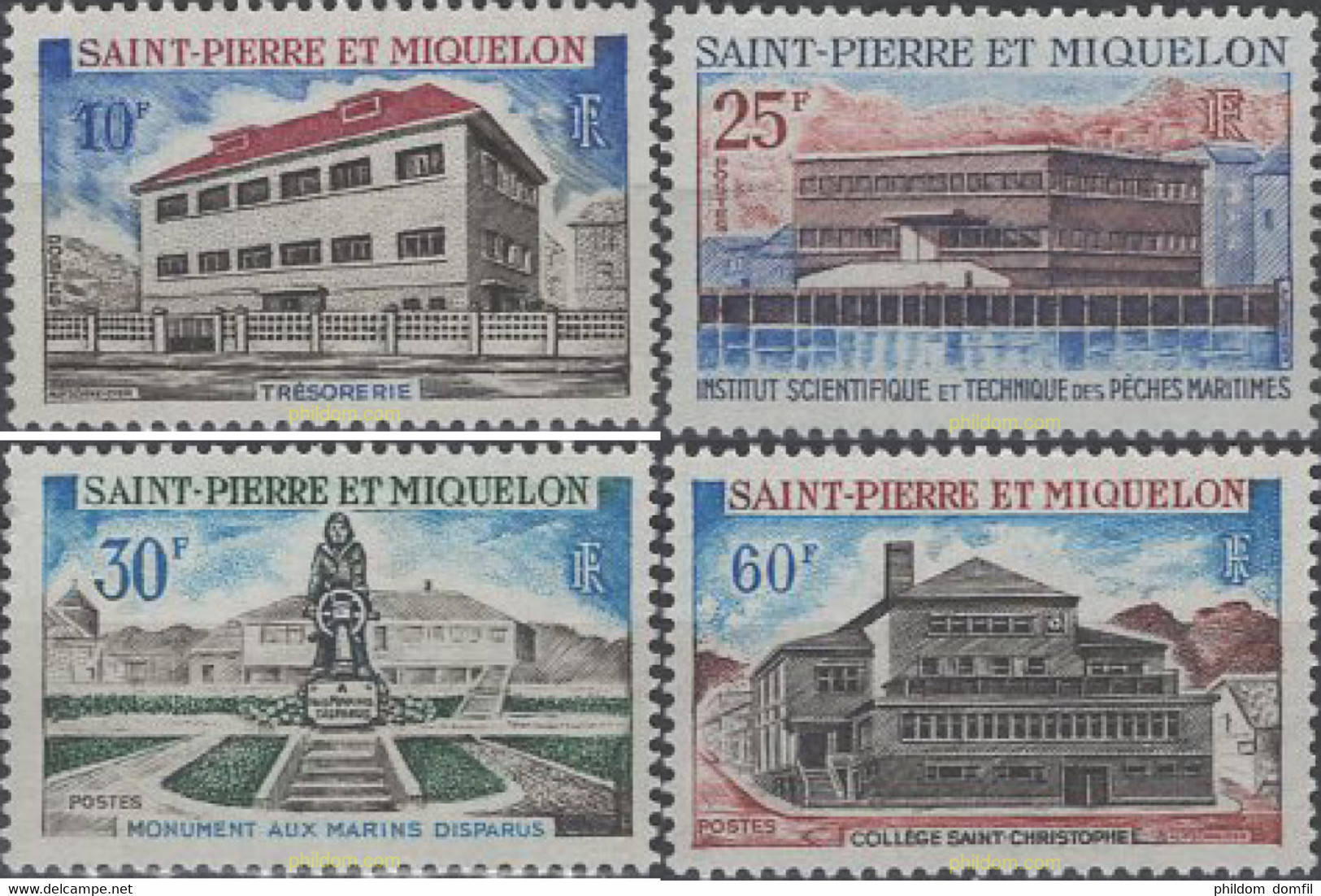 161240 MNH SAN PEDRO Y MIQUELON 1969 MONUMENTOS Y EDIFICIOS - Oblitérés