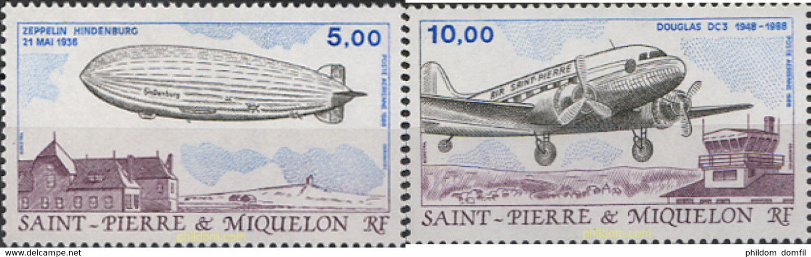 161342 MNH SAN PEDRO Y MIQUELON 1988 TRANSPORTES AEREOS - Used Stamps