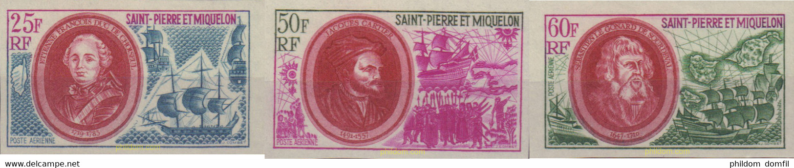 584489 MNH SAN PEDRO Y MIQUELON 1970 CELEBRES PERSONAJES HISTORICOS - Usados