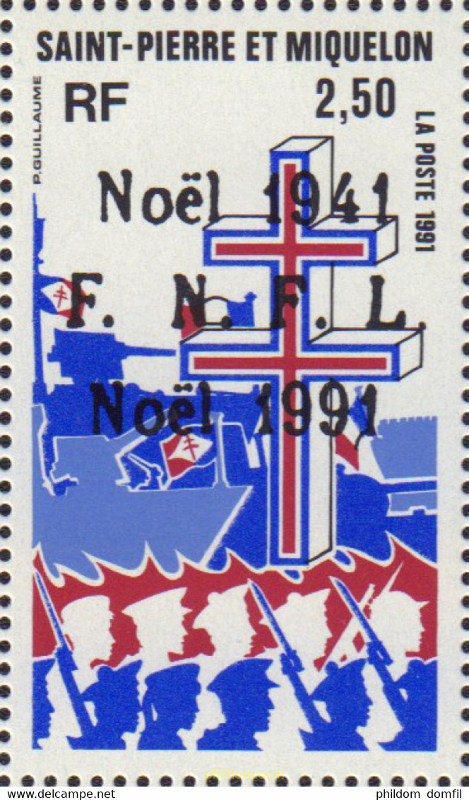 161414 MNH SAN PEDRO Y MIQUELON 1991 NAVIDAD - Usati