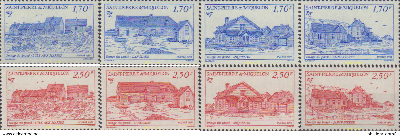 161402 MNH SAN PEDRO Y MIQUELON 1991 IMAGENES DEL PASADO - Gebruikt