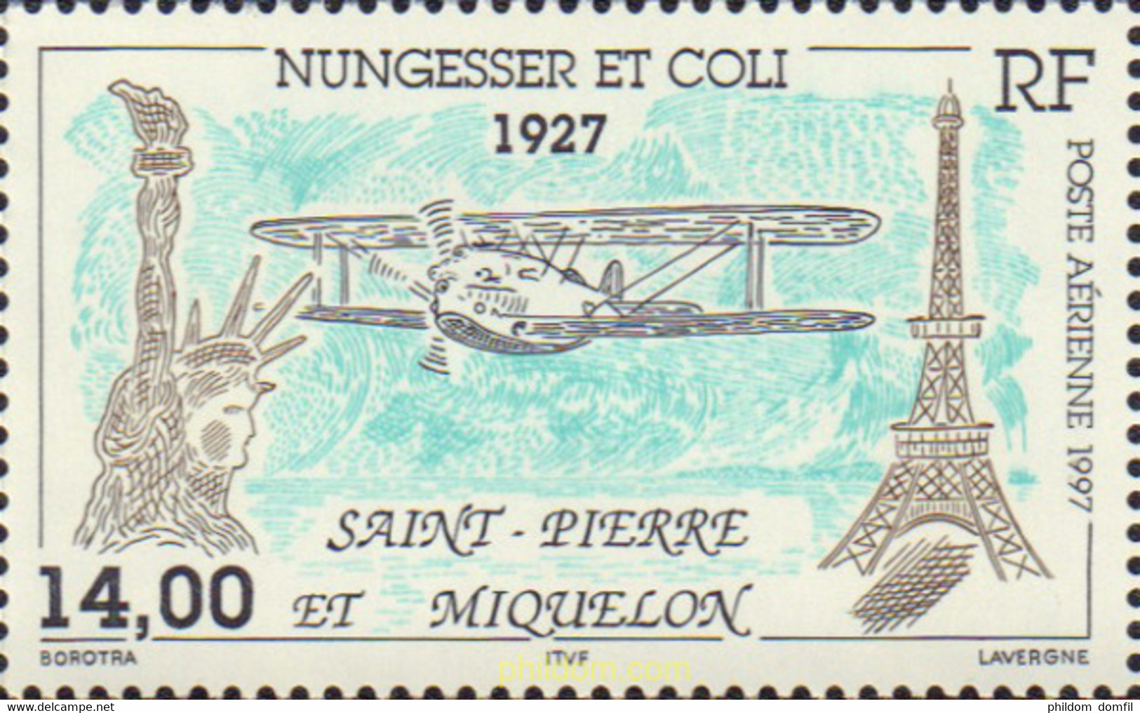 161501 MNH SAN PEDRO Y MIQUELON 1997 70 ANIVERSARIO DE LA DESAPARICION DEL VUELO DE NUNGESSER I COLI - Used Stamps