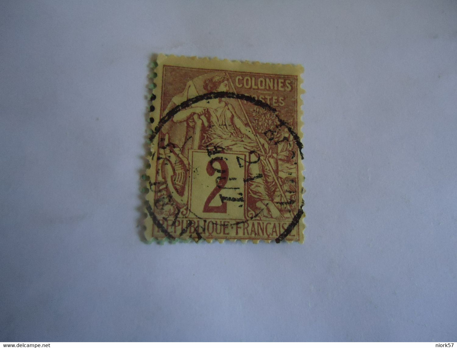 FRANCE  COLONIES   USED STAMPS  2  WITH POSTMARK - Unclassified