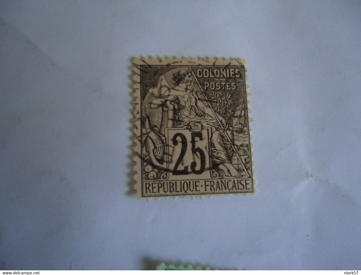 FRANCE  COLONIES   USED STAMPS  25C  WITH POSTMARK - Unclassified