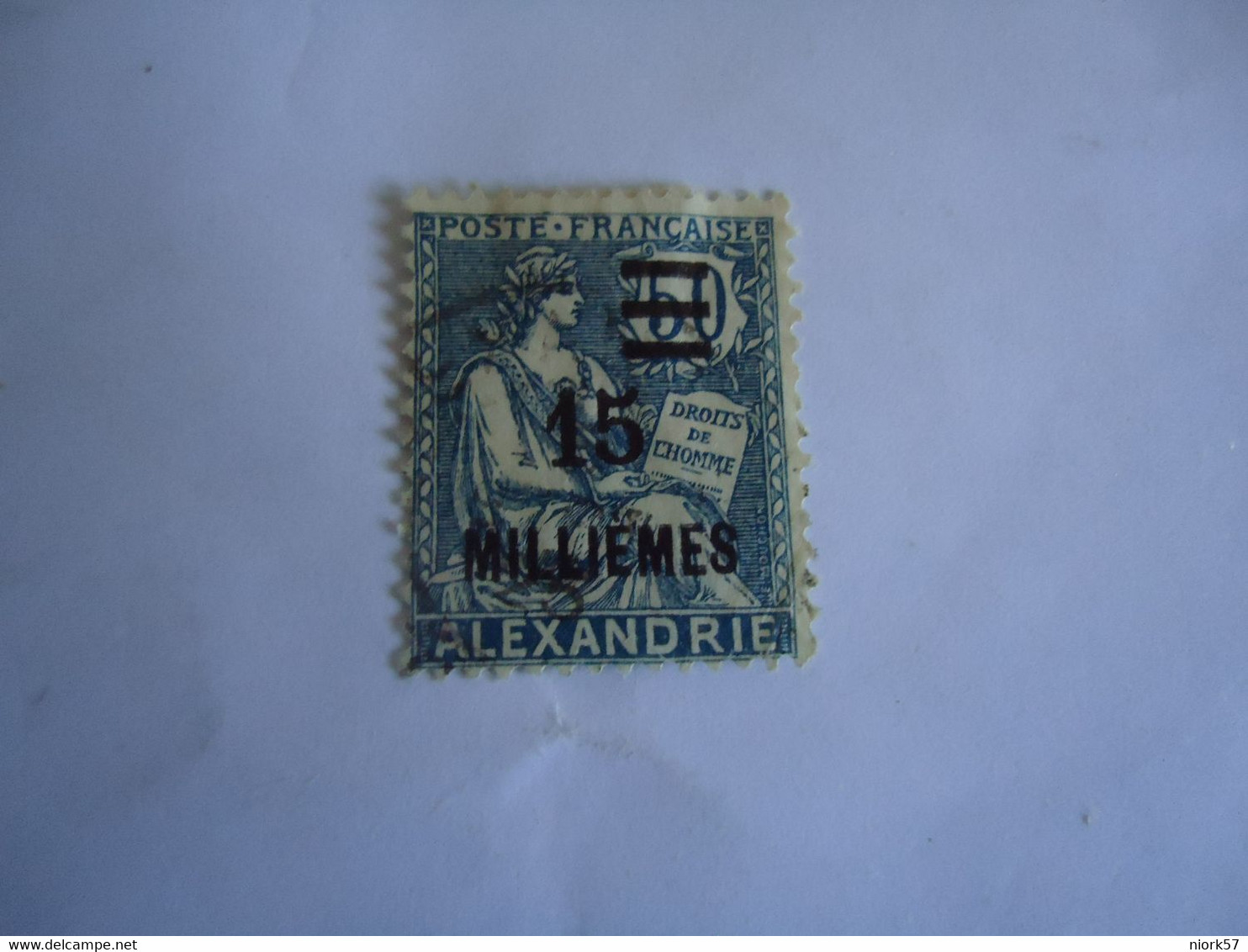 ALEXANDRIA FRANCE  COLONIES   USED STAMPS  OVERPRPINT - Other & Unclassified