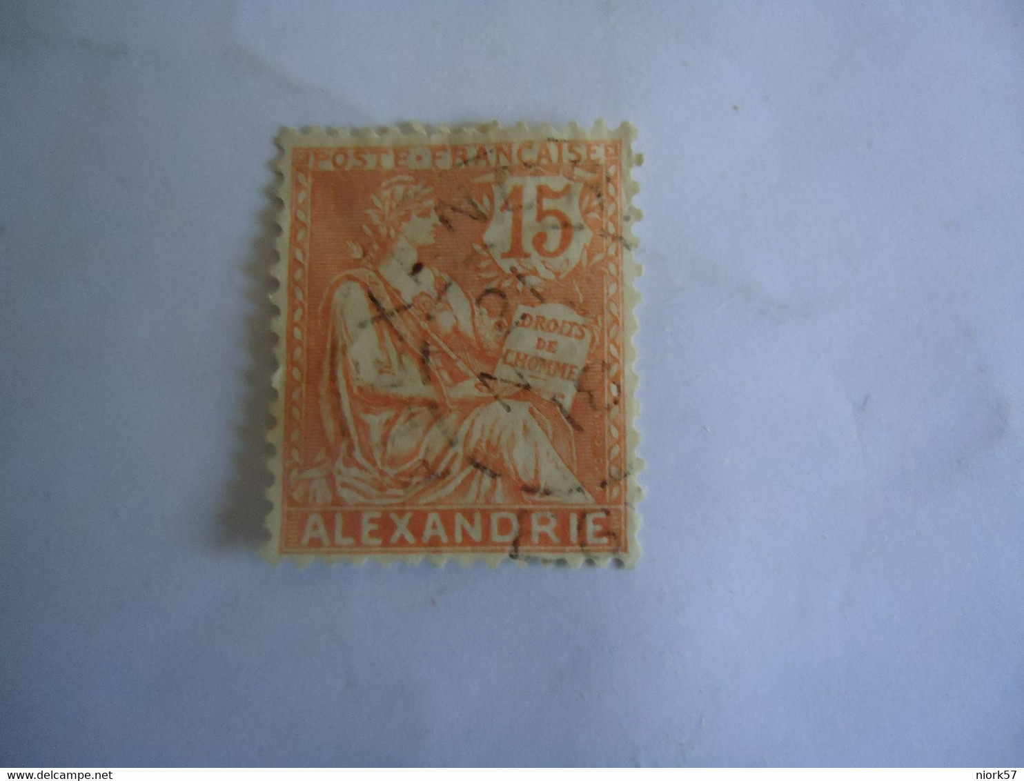 ALEXANDRIA FRANCE  COLONIES   USED STAMPS  WITH POSTMARK ALEXANDRIA 1918 - Other & Unclassified