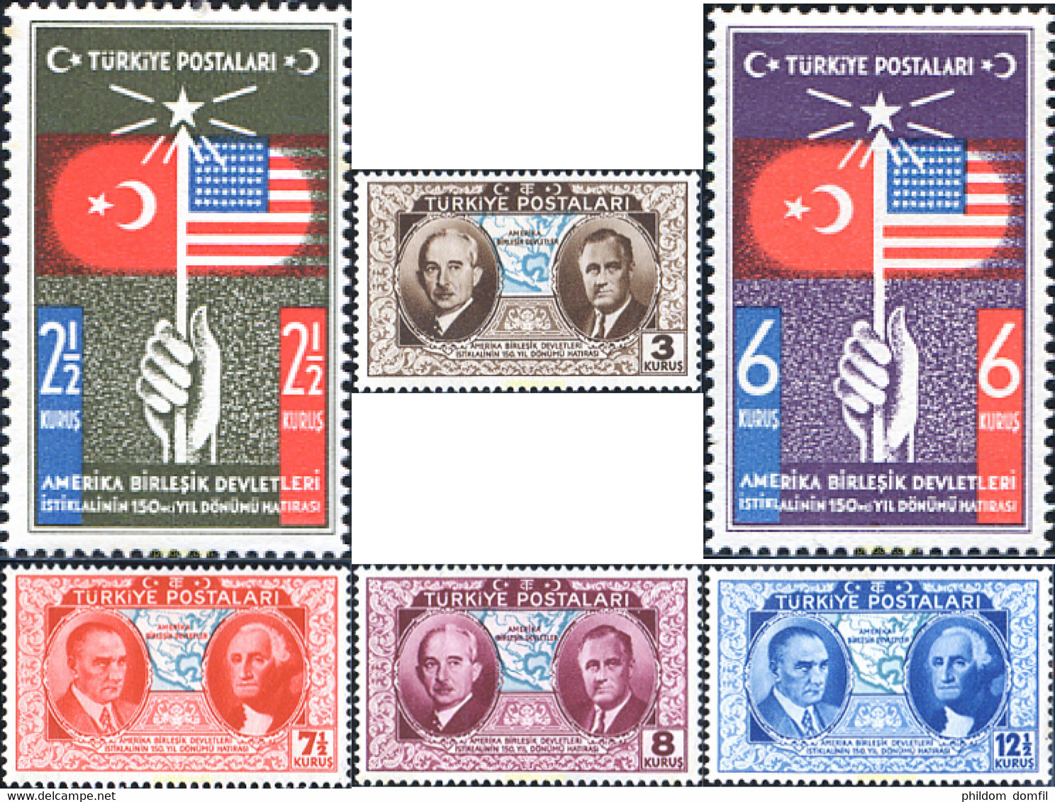 299585 HINGED TURQUIA 1939 150 ANIVERSARIO DE LA CONSTITUCION DE LOS ESTADOS UNIDOS - ...-1858 Prephilately