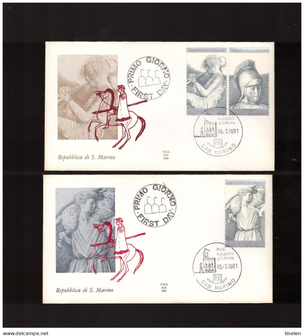 San Marino -1981 Fdc Bimillenario Morte Virgilio Ed Ala - Ecrivains