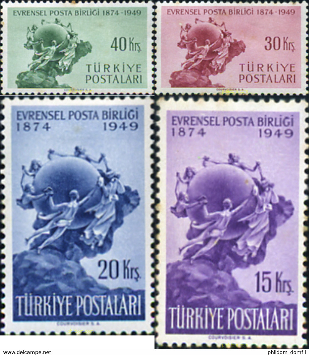 299615 HINGED TURQUIA 1949 75 ANIVERSARIO DE LA UNION POSTAL UNIVERSAL - ...-1858 Prefilatelia