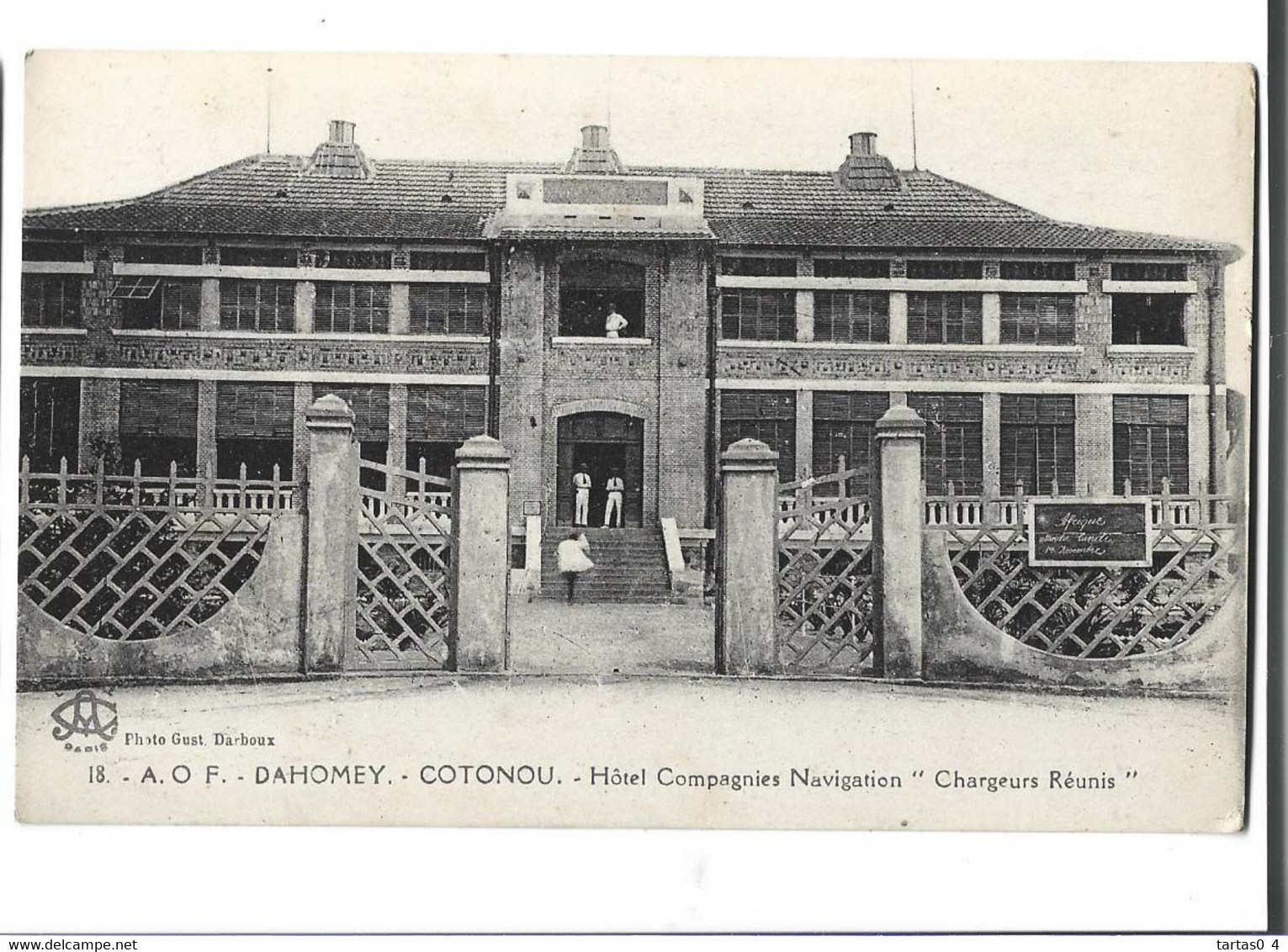 DAHOMEY -  COTONOU - A O F - Hotel Compagnie Navigation Chargeurs Reunis Animé Bon état - Dahomey