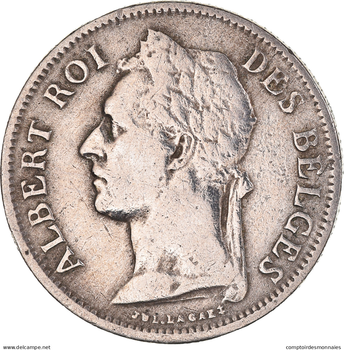 Monnaie, Congo Belge, Albert I, 50 Centimes, 1929, TTB, Cupro-nickel, KM:22 - 1910-1934: Albert I.