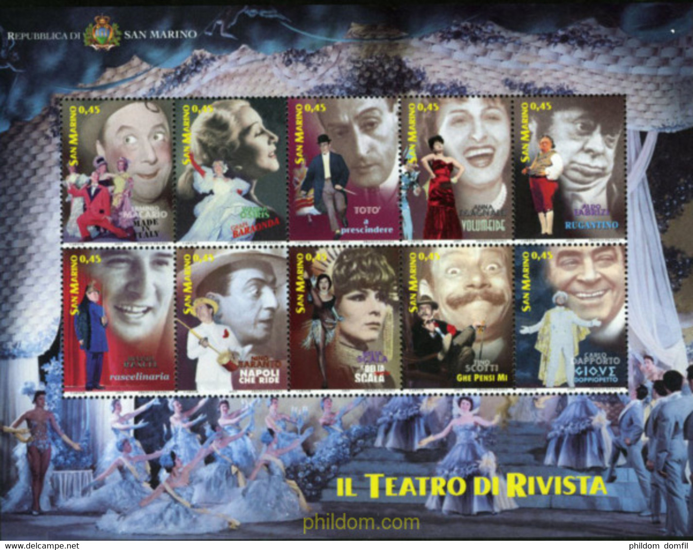 224504 MNH SAN MARINO 2005 TEATRO DE REVISTA - Oblitérés