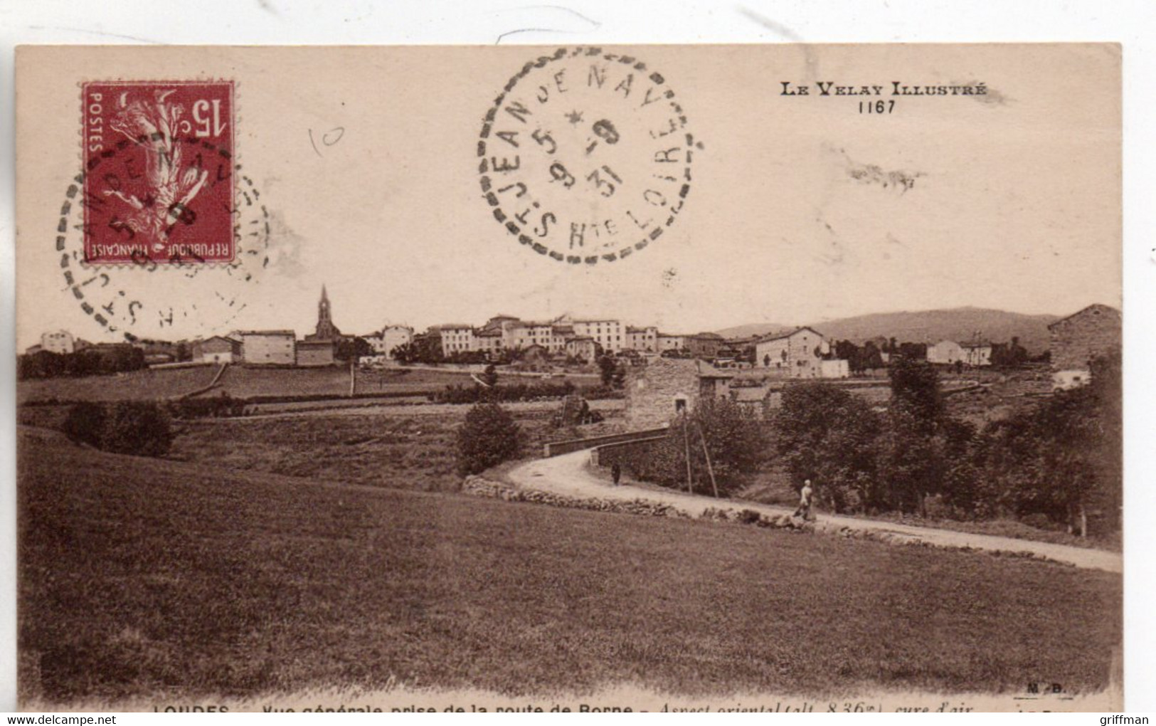 LOUDES VUE GENERALE PRISE DE LA ROUTE DE BORNE 1931 TBE - Loudes