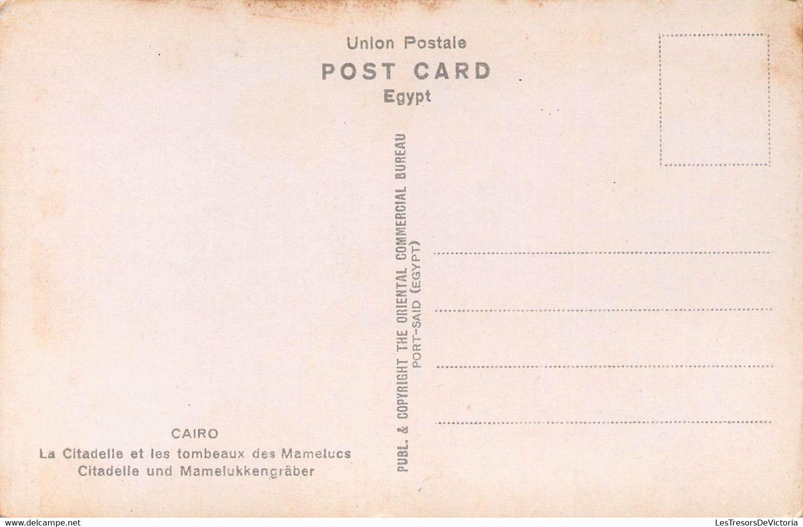 CPA - EGYPTE - Le Caire - The Citadel And The Tombs Of The Mamelukes - 406 - The Oriental Commercial Bureau - El Cairo