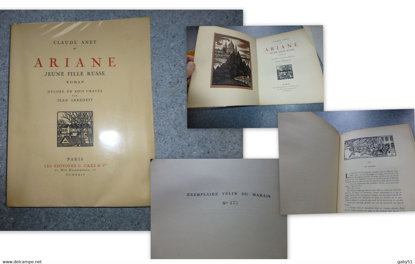 Ariane Claude Anet  Crès 1924, Bois Gravés, E0 Exemplaire Numéroté Sur Vélin RARE ; L12 - 1901-1940