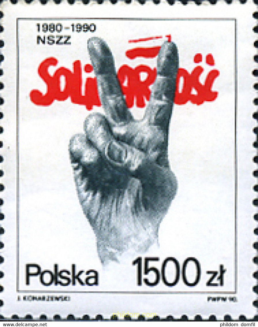 168684 MNH POLONIA 1990 10 ANIVERSARIO DEL SINDICATO SOLIDARIO - Ohne Zuordnung