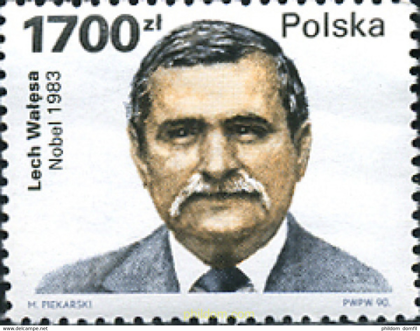 168687 MNH POLONIA 1990 LECH WALESA, PREMIO NOBEL DE LA PAZ 1983 - Unclassified