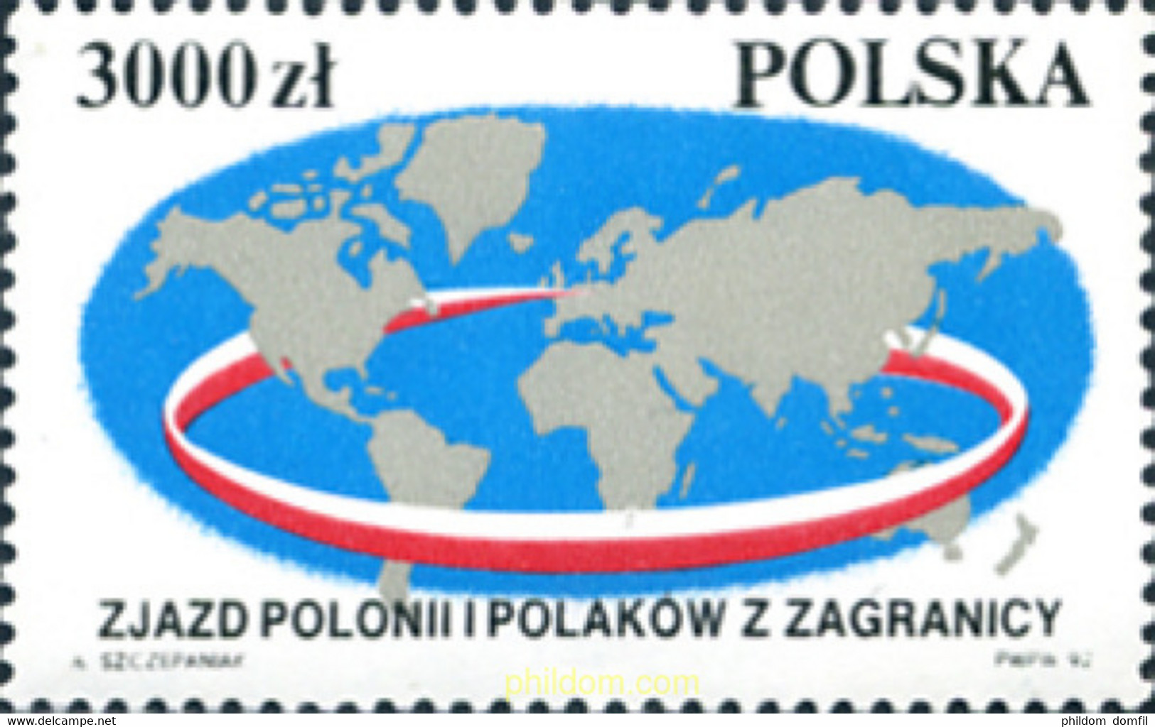 168847 MNH POLONIA 1992 CONGRESO MUNDIAL DE LOS POLACOS VIVIENDO HORARIO DE POLONIA - Non Classificati