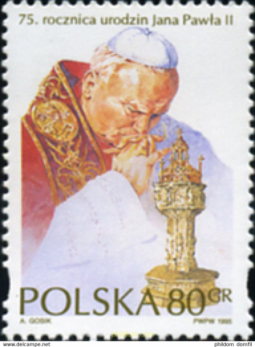 169081 MNH POLONIA 1995 75 ANIVERSARO DEL NACIMIENTO DE S.S. EL PAPA JUAN PABLO II - Non Classés