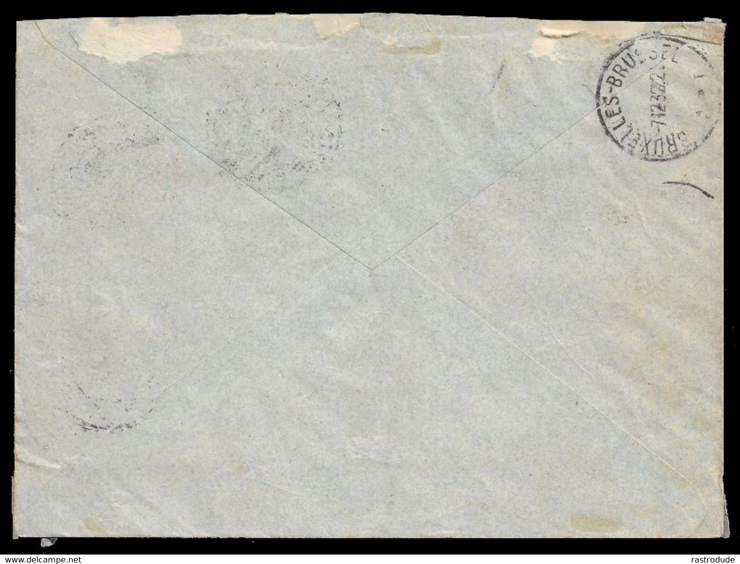 1932 AIRMAIL FLUGPOST - MIXED FRANKING BELGIUM LUXEMBURG TO UK - Yv. 2,3,4,5 + Yv. 1 - Covers & Documents