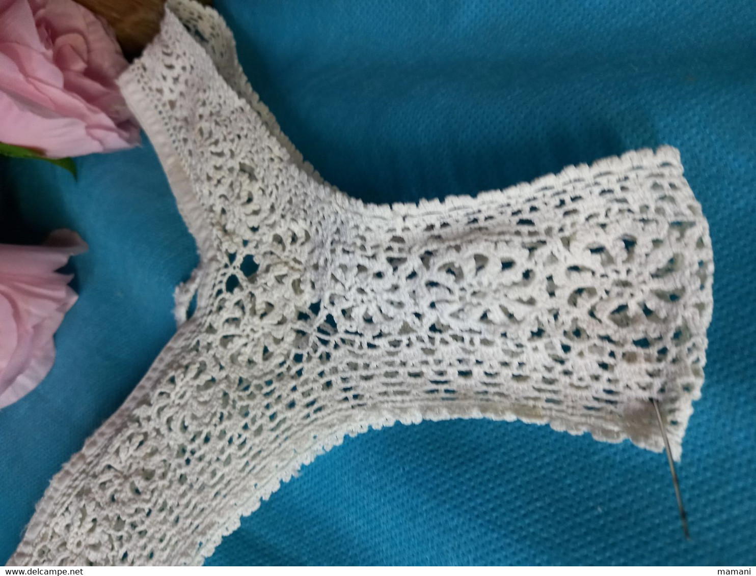 Garniture De Chemise Travail Raffiné Au Crochet - Sonstige & Ohne Zuordnung