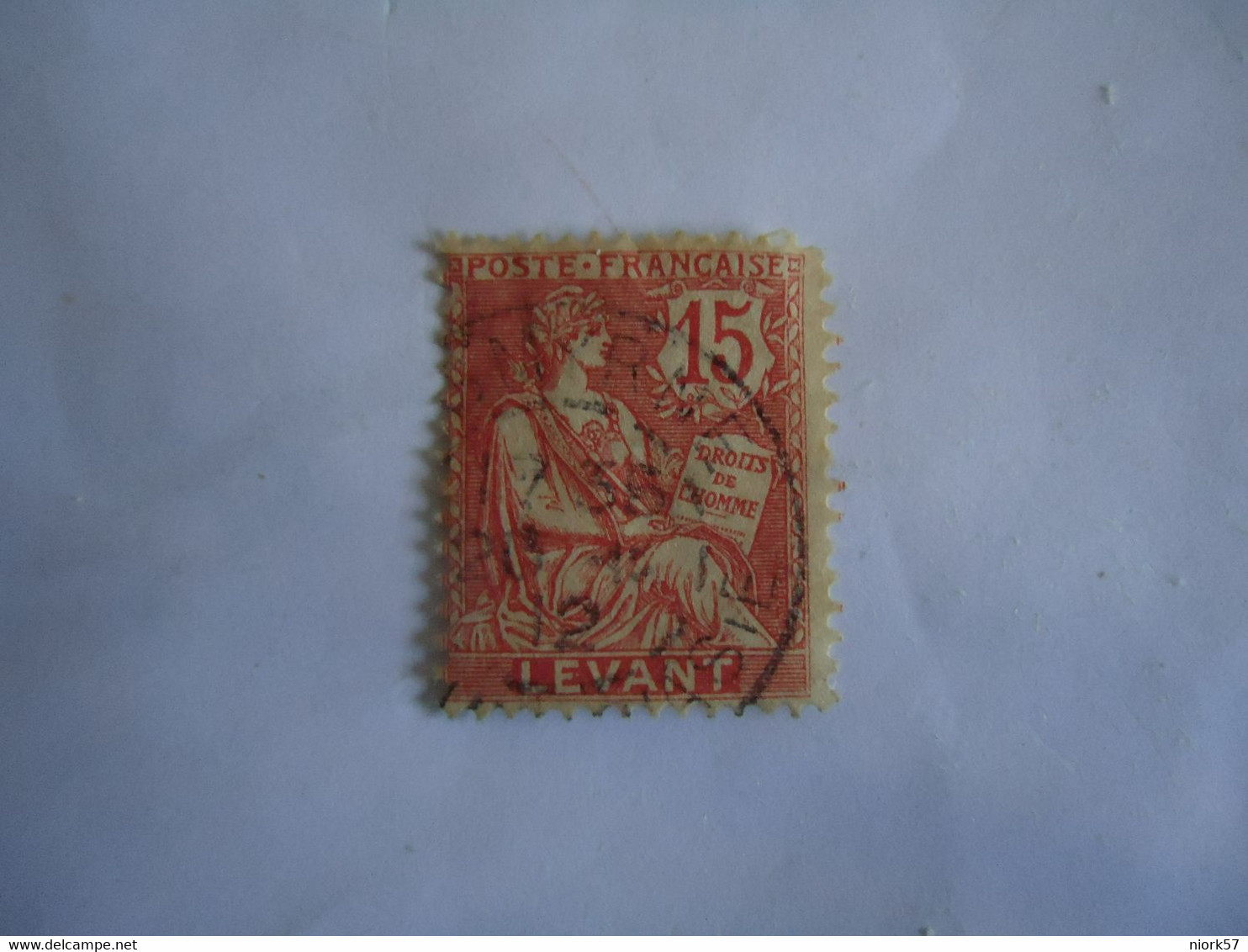 LEVANT   FRANCE  USED STAMPS 15  WITH  POSTMARK     SMYRNE 1912 - Otros & Sin Clasificación