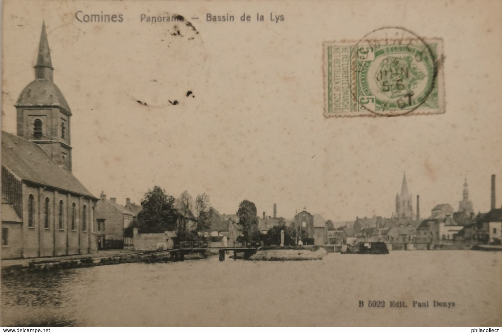 Comines // Panorama - Bassin De La Lys (niet Standaard) 1907 - Comines-Warneton - Komen-Waasten