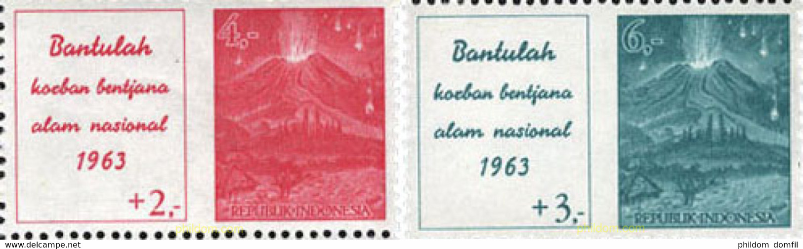 170544 MNH INDONESIA 1963 ERUPCION VOLCANICA - Volcans