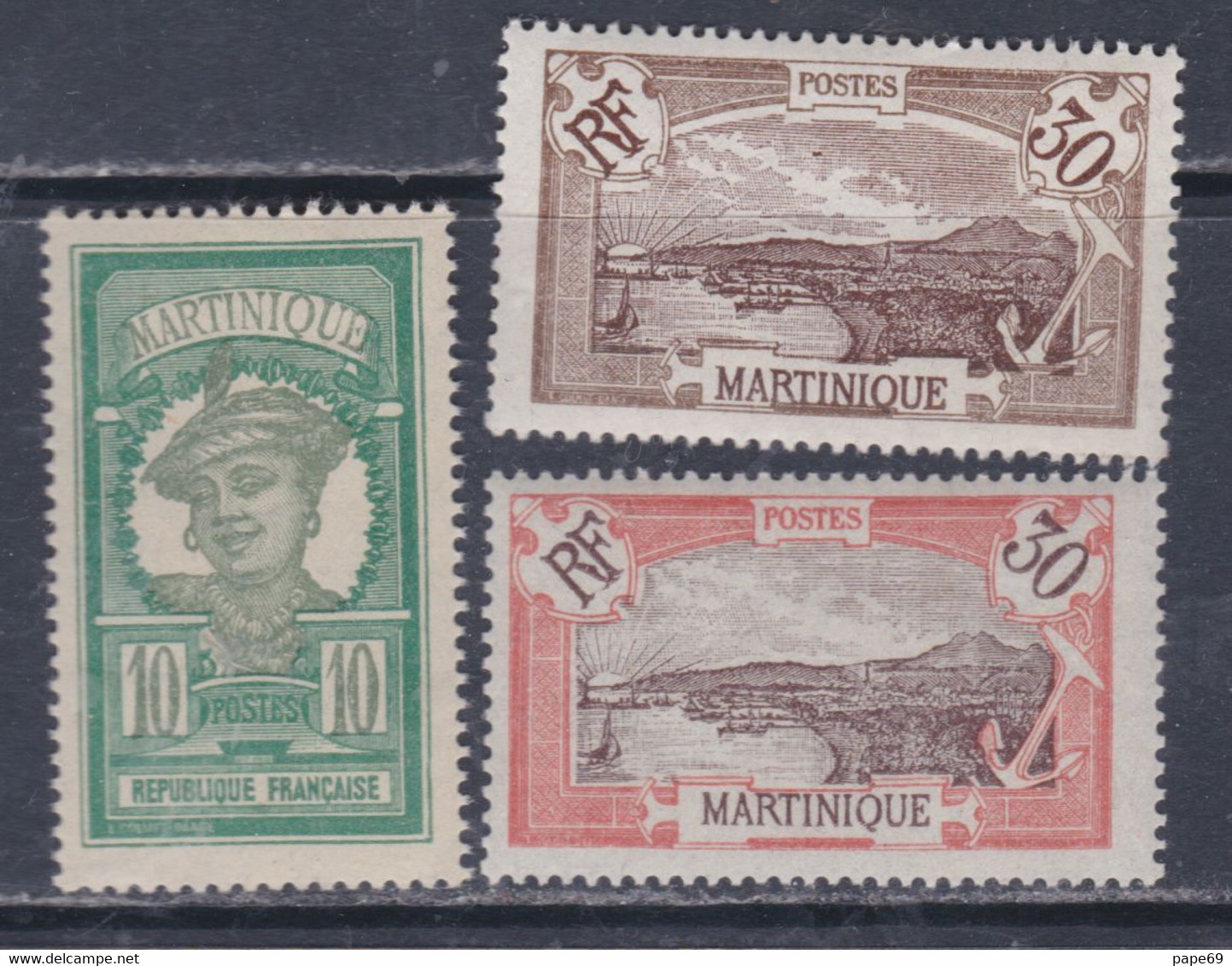 Martinique N° 93 + 97 + 99 XX  Partie De Série : Les 3 Valeurs Surchargées Sans Charnière, TB - Portomarken