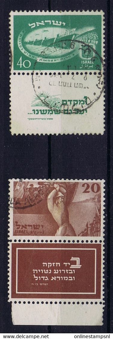 Israel: Mi  30 + 31 Used 1950 - Gebruikt (met Tabs)