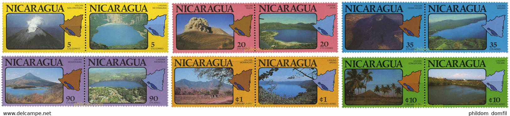 180664 MNH NICARAGUA 1978 VOLCANES Y LAGOS - Volcans