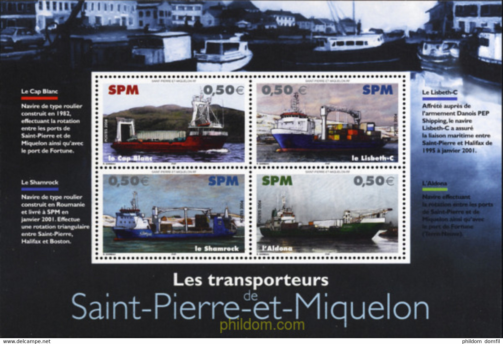 170927 MNH SAN PEDRO Y MIQUELON 2004 BUQUES DE COMERCIO - Usados