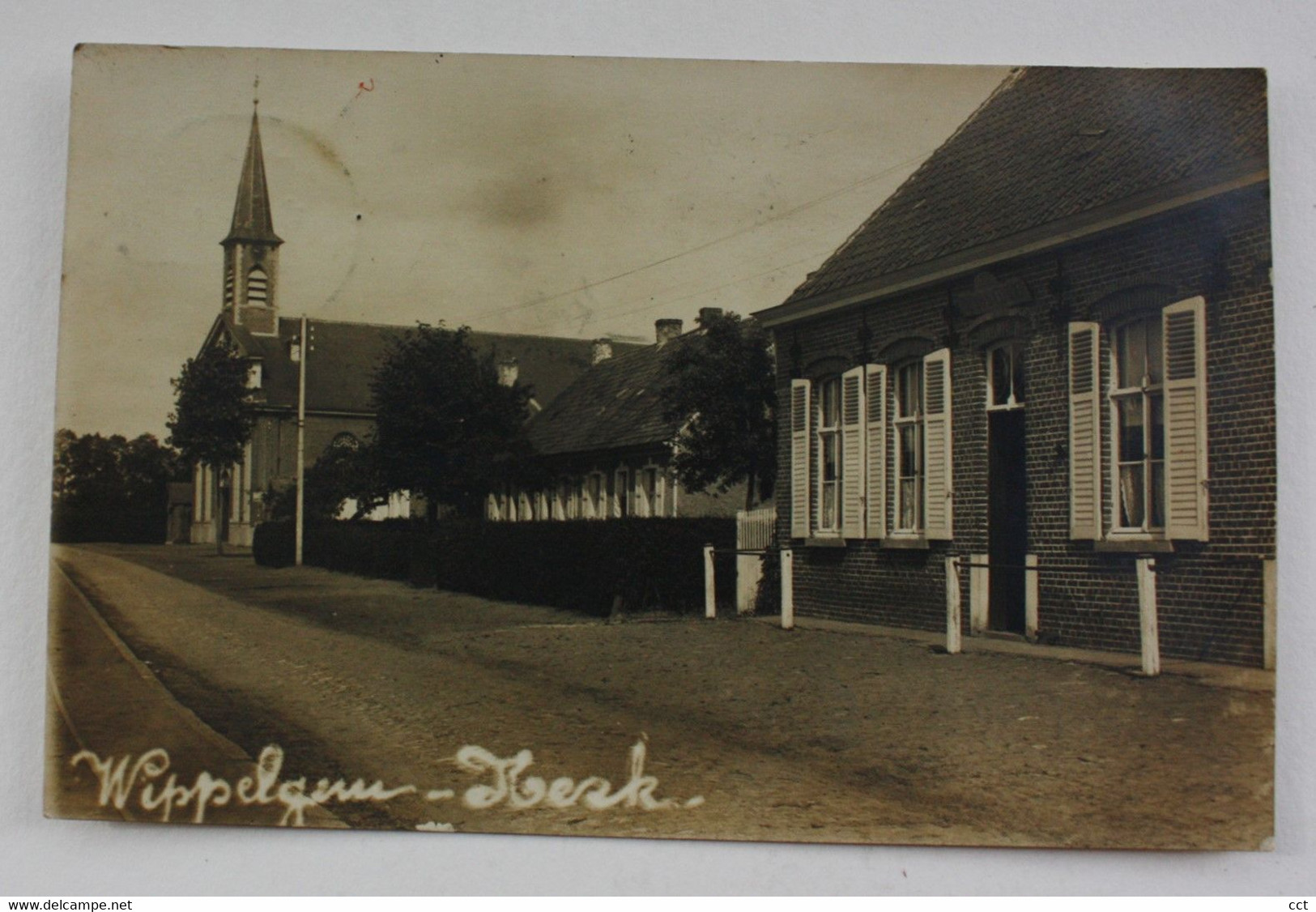 Wippelgem  Evergem  FOTOKAART Van De Kerk En Omgeving - Evergem